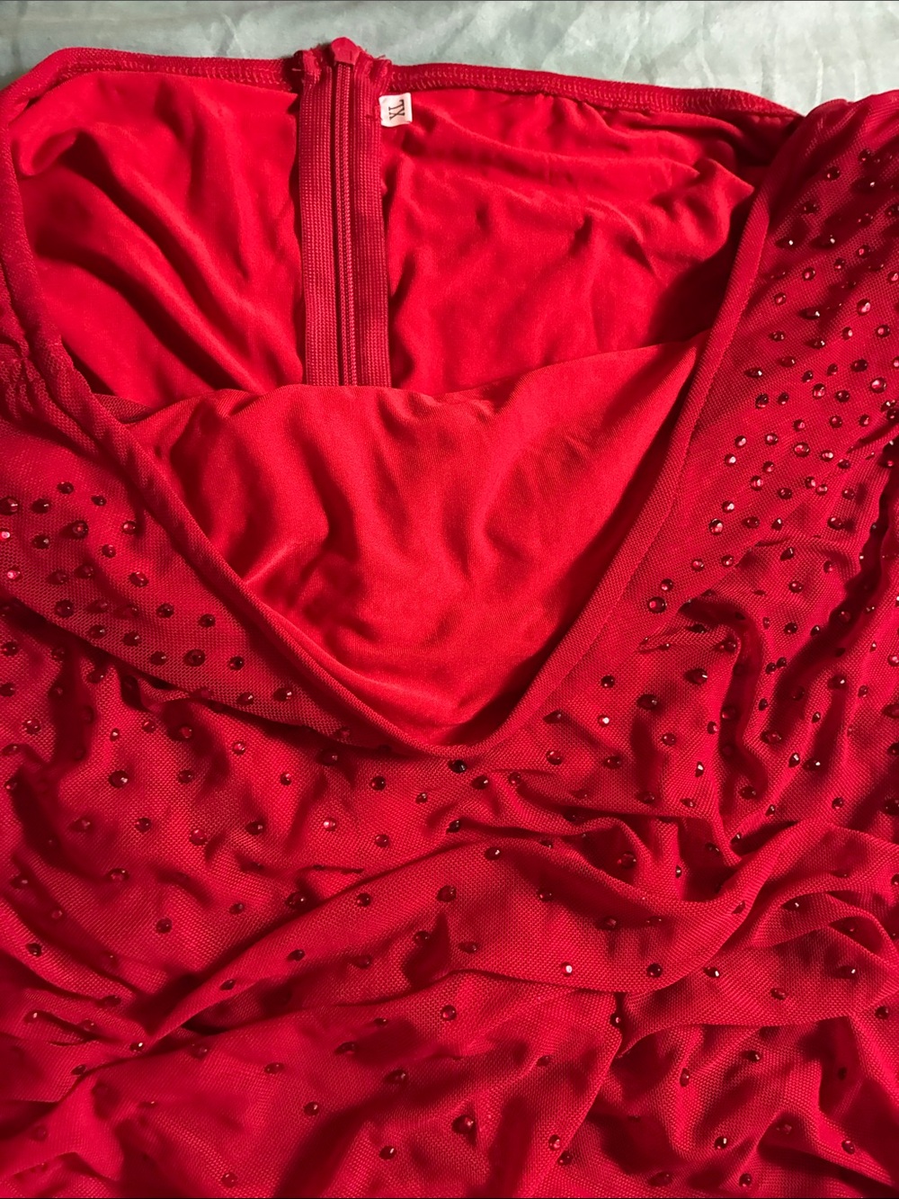 Red Rhinestone Skirt Set - Picture 4 of 4